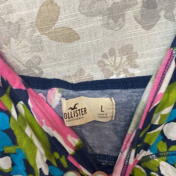 Hollister Dark Blue and Floral Tank Top - Picture 4 of 4